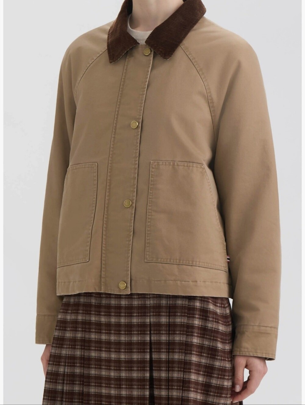 Hunter Tan Jacket with Brown Corduroy Collar Size Xs NWT - Picture 3 of 9